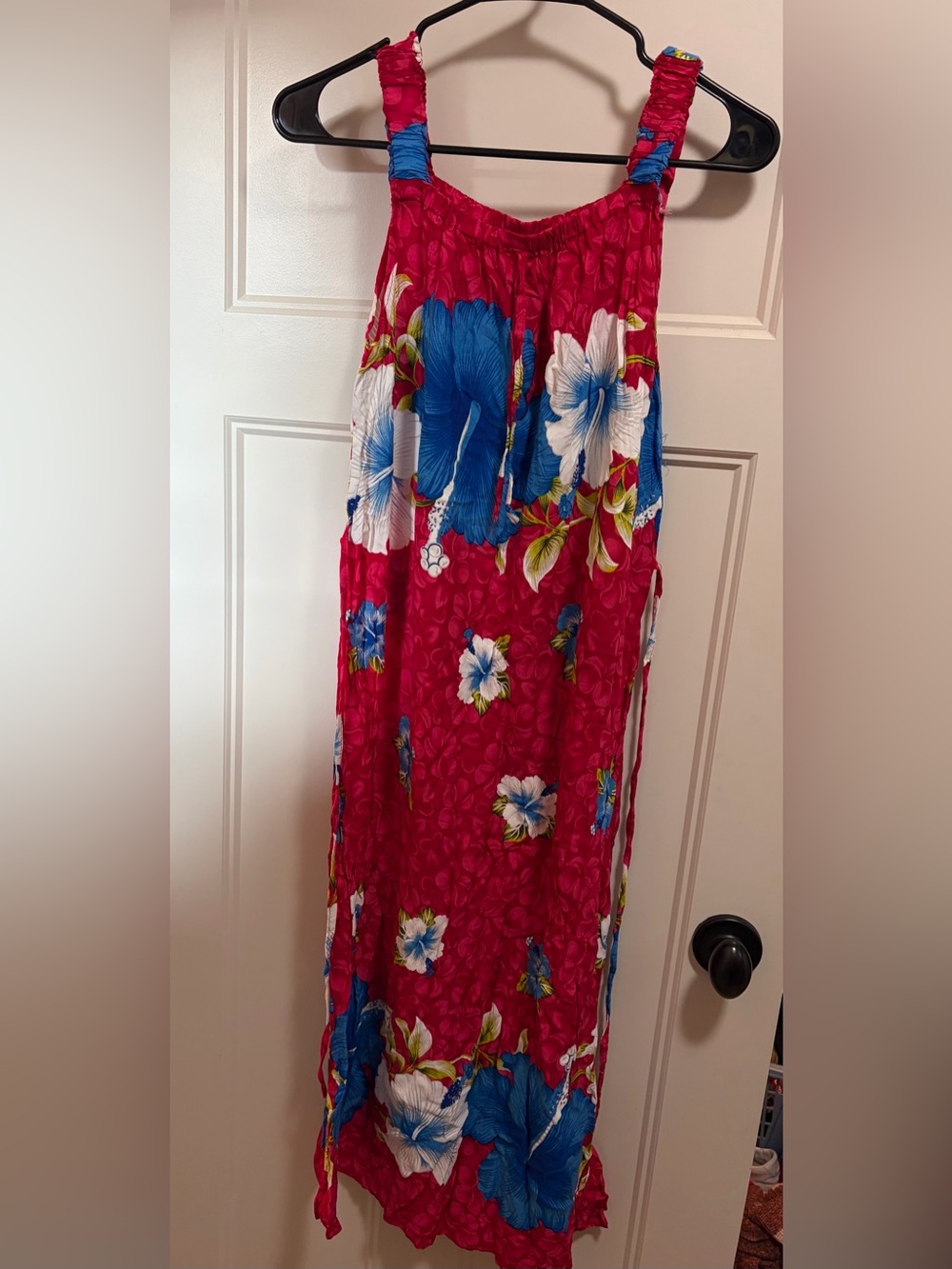 Vibrant Fuchsia Floral Rayon Hawaiian dress